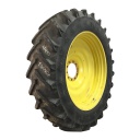 480/80R50 Titan Farm AG49M Radial R-1W on John Deere Yellow 10-Hole Formed Plate W/Weight Holes 55%