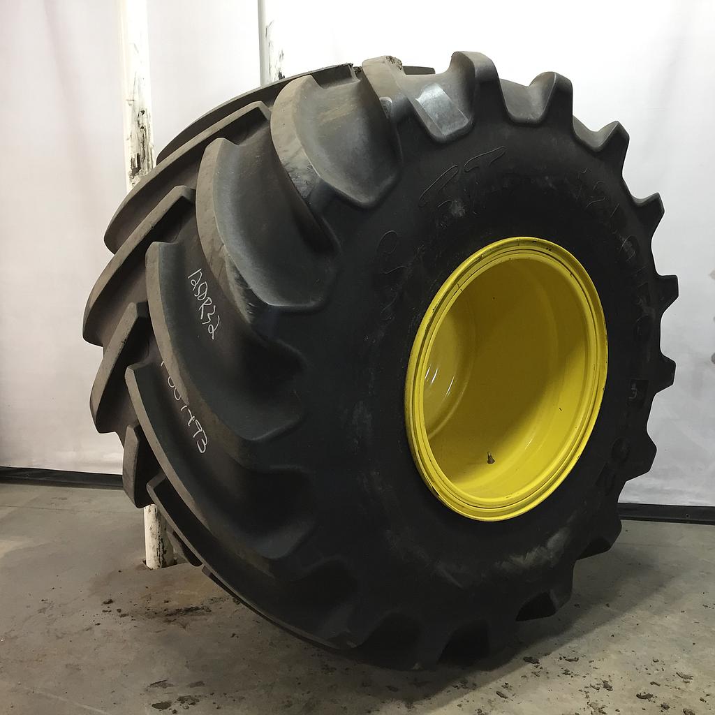 1250/50R32 Mitas SuperFlexion Tire (SFT) R-1W on John Deere Yellow 10-Hole "VA" Wheel Assy 90%