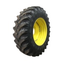 420/90R30 Firestone Radial All Traction FWD R-1 on John Deere Yellow 10-Hole Waffle Wheel (Groups of 3 bolts) 65%