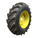 16.9/-28 Galaxy AGRI Trac II R-1 on John Deere Yellow 8-Hole Rim with Clamp/Loop Style (groups of 2 bolts) 99%