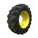 480/70R30 Goodyear Farm DT810 Super Traction R-1W on John Deere Yellow 12-Hole Waffle Wheel (Groups of 2 bolts) 35%