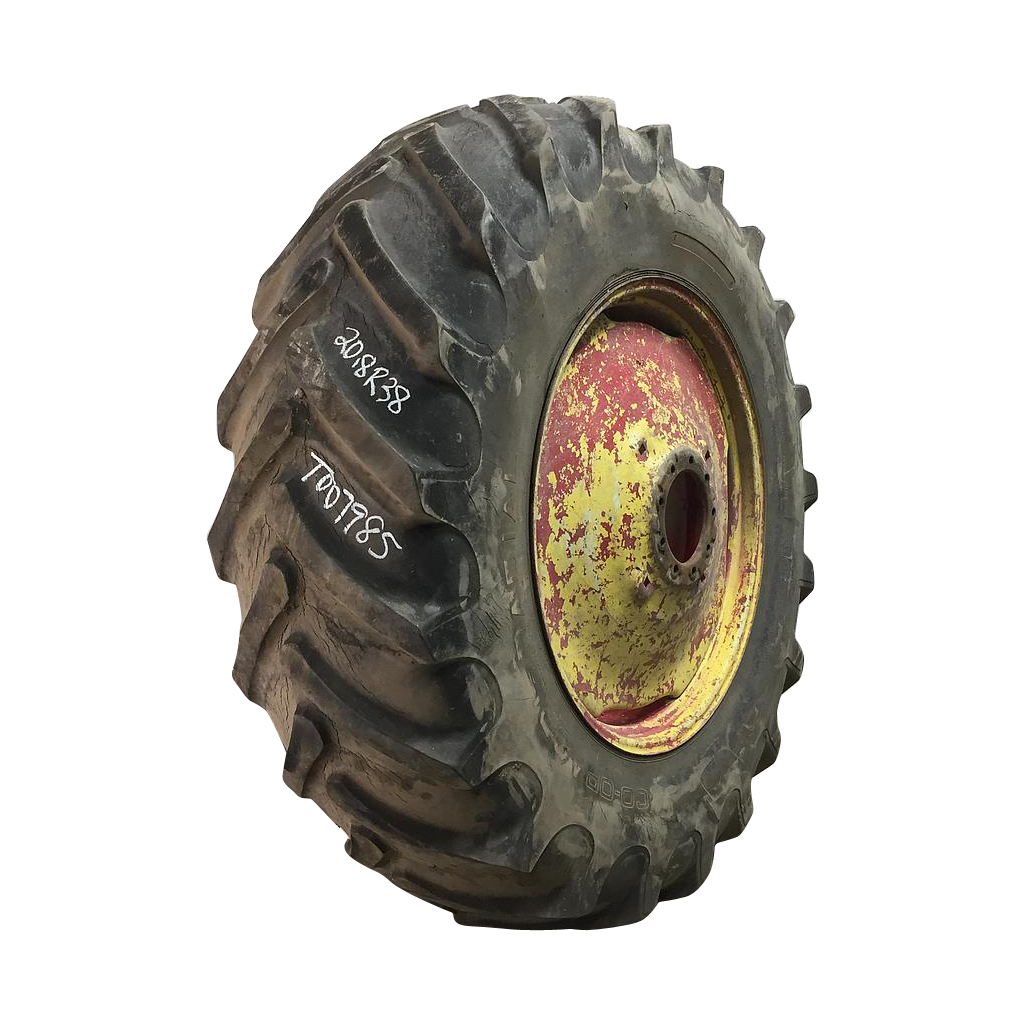 20.8/R38 Coop Argi Radial R-1 on John Deere Yellow 9-Hole Stamped Plate 45%
