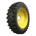 480/80R50 Firestone Radial Deep Tread 23 R-1W on John Deere Yellow 10-Hole Formed Plate W/Weight Holes 70%
