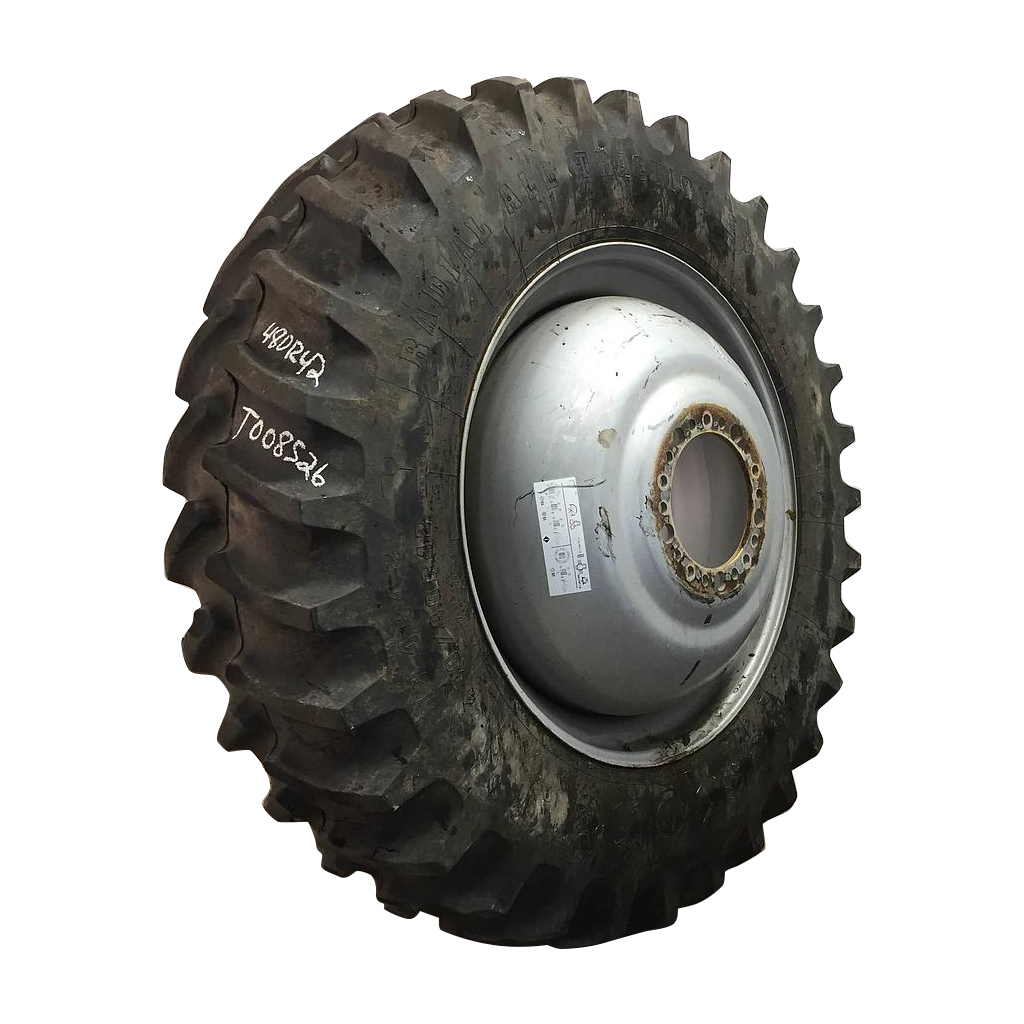 480/80R42 Firestone Radial All Traction 23 R-1 on Case IH Silver Mist 20-Hole Dolly Dual 95%