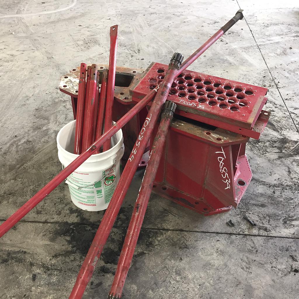 18"L Combine Frame Extension, w/Shafts, Hdw & Truss Rod, Includes Ladder Ext., Case-IH Combine 2100/2300/2500 Series/New Holland ("A" Std 12/12 spline drive shafts), International Red