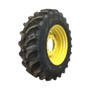 420/90R30 Goodyear Farm UltraTorque Radial R-1 on John Deere Yellow 10-Hole Waffle Wheel (Groups of 3 bolts) 75%