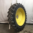 480/80R50 Michelin AgriBib R-1W on John Deere Yellow 10-Hole Formed Plate W/Weight Holes 75%