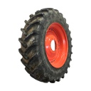 480/80R42 Michelin AgriBib R-1W on Kubota Orange 10-Hole Waffle Wheel (Groups of 3 bolts) 95%