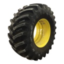 800/70R38 Firestone Radial Deep Tread 23 R-1W on John Deere Yellow 12-Hole Stub Disc 99%