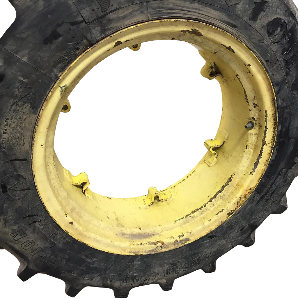 10"W x 24"D, John Deere Yellow 6-Hole Rim with Clamp/Loop Style