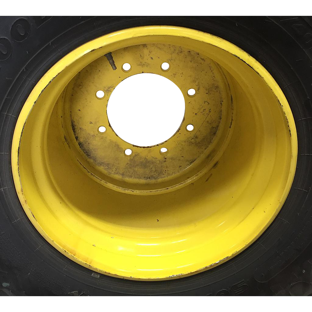 24"W x 22.5"D, John Deere Yellow 8-Hole Budd Stud Pilot Wheel