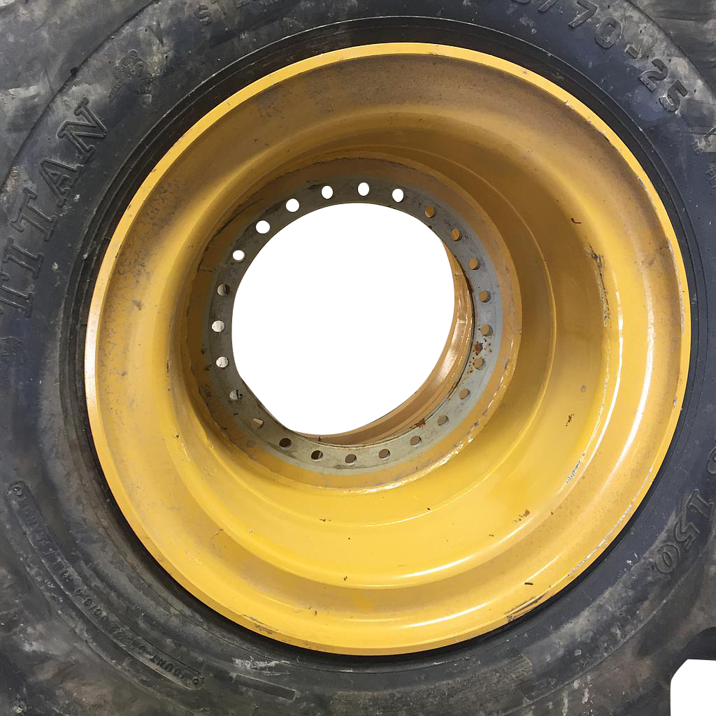 23"W x 25"D, Cat Yellow 24-Hole OTR Wheel/3-piece