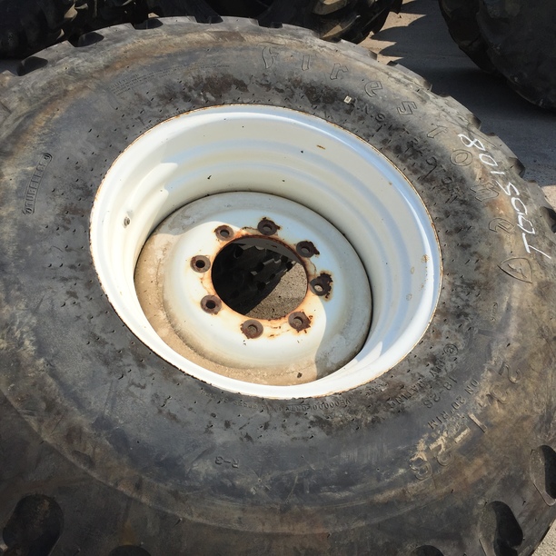 23.1/-26 Firestone All Non-Skid Tractor R-3 on White 8-Hole Formed Plate 99%