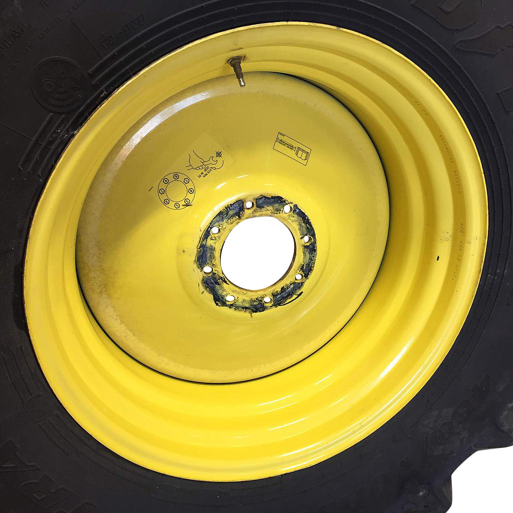 15"W x 30"D, John Deere Yellow 8-Hole Formed Plate