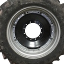 12"W x 38"D Waffle Wheel (Groups of 3 bolts) Rim with 12-Hole Center, Case IH Silver Mist/Black