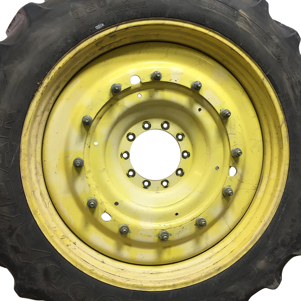 12"W x 50"D Stub Disc Rim with 10-Hole Center, John Deere Yellow