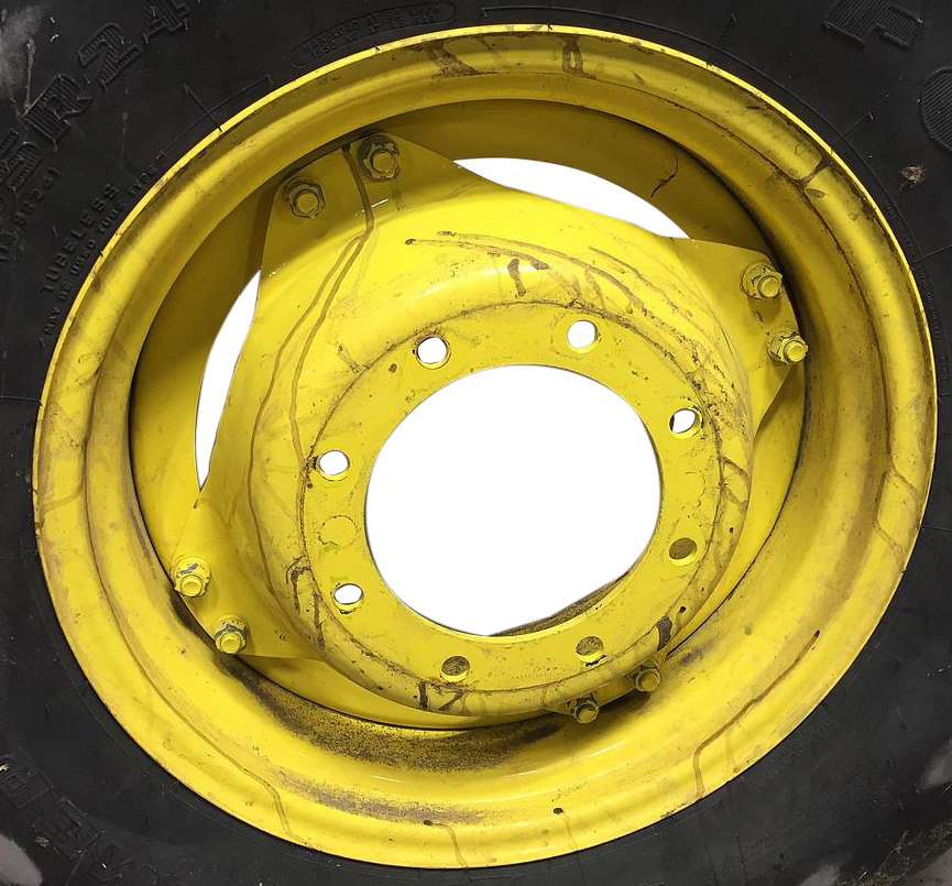 12"W x 24"D Stub Disc (groups of 2 bolts) Rim with 8-Hole Center, John Deere Yellow