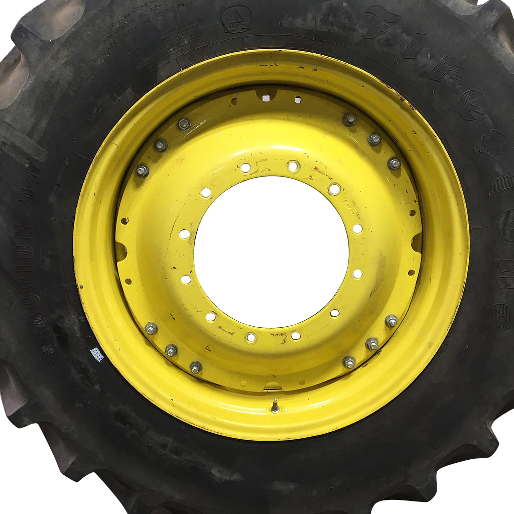 15"W x 34"D Waffle Wheel (Groups of 3 bolts) Rim with 12-Hole Center, John Deere Yellow