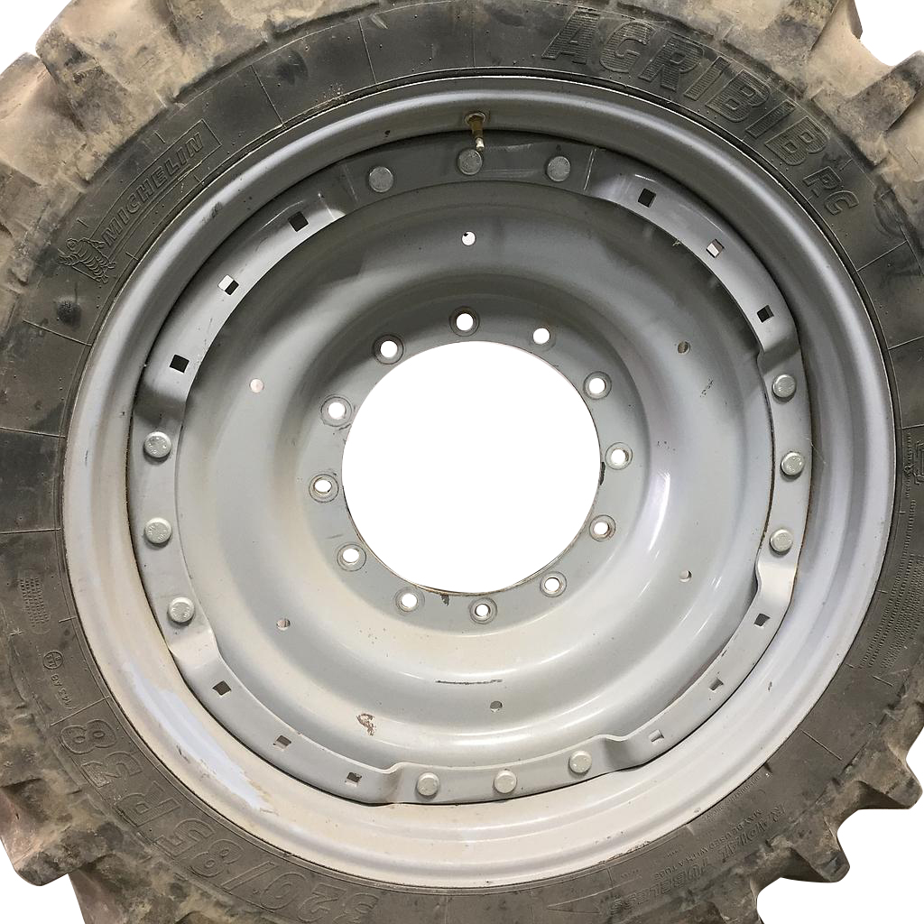 10"W x 38"D Waffle Wheel (Groups of 3 bolts) Rim with 12-Hole Center, Agco Corp Gray