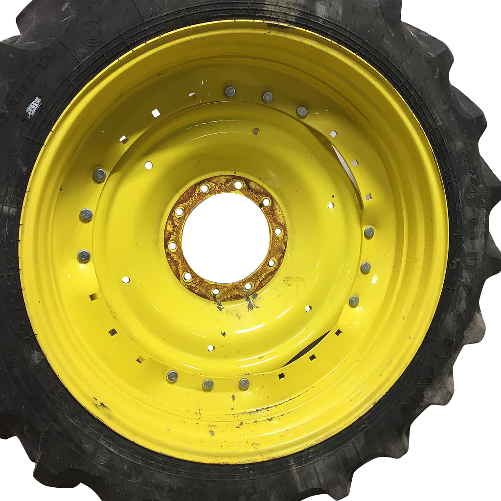 10"W x 42"D Waffle Wheel (Groups of 3 bolts) Rim with 10-Hole Center, John Deere Yellow