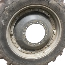 12"W x 38"D Waffle Wheel (Groups of 3 bolts) Rim with 12-Hole Center, Case IH Silver Mist/Black