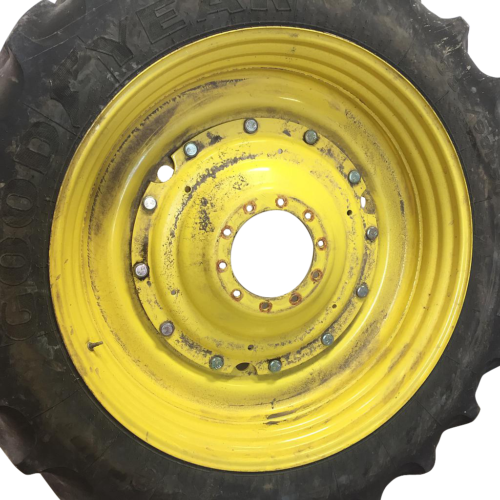 12"W x 50"D Stub Disc Rim with 10-Hole Center, John Deere Yellow