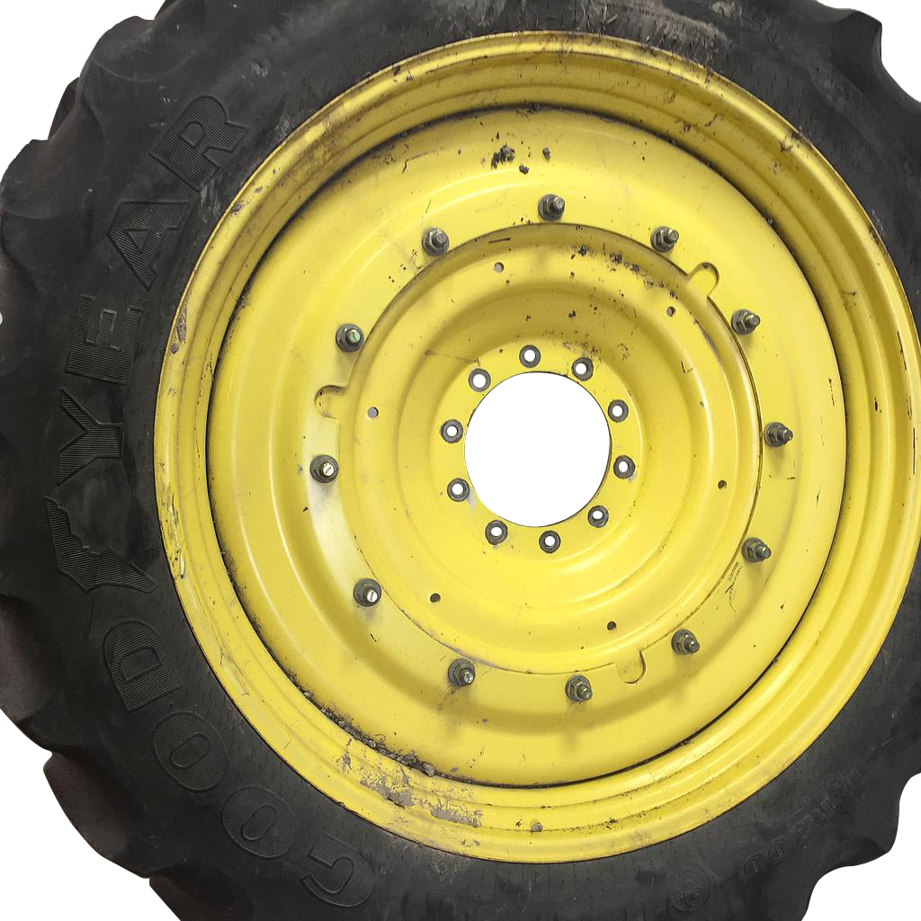 12"W x 50"D Stub Disc Rim with 10-Hole Center, John Deere Yellow