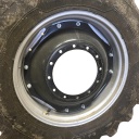15"W x 34"D Waffle Wheel (Groups of 2 bolts) Rim with 12-Hole Center, Case IH Silver Mist/Black