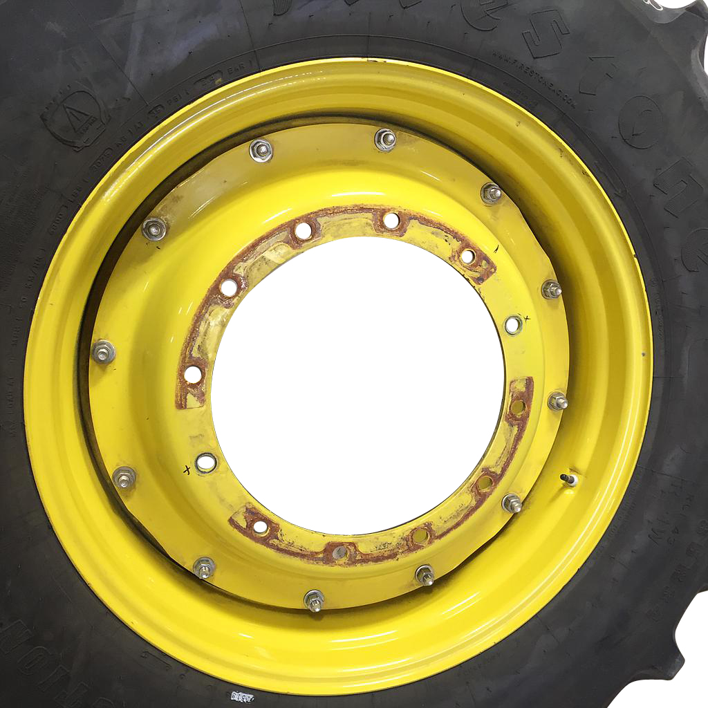 15"W x 34"D Stub Disc Rim with 12-Hole Center, John Deere Yellow