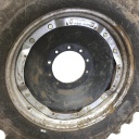 10"W x 34"D Waffle Wheel (Groups of 2 bolts) Rim with 10-Hole Center, Case IH Silver Mist/Black