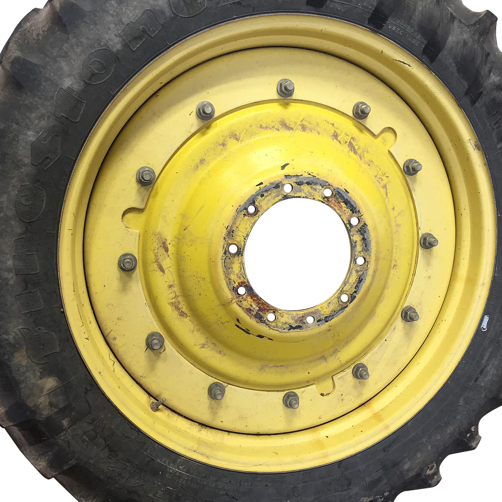 10"W x 42"D Stub Disc Rim with 10-Hole Center, John Deere Yellow