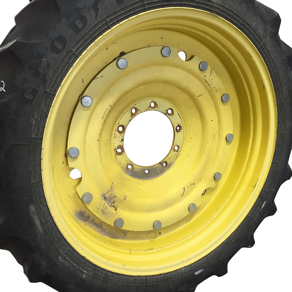 10"W x 42"D Stub Disc Rim with 10-Hole Center, John Deere Yellow