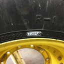 420/90R30 Firestone Radial All Traction FWD R-1 on John Deere Yellow 12-Hole Waffle Wheel (Groups of 3 bolts) 60%