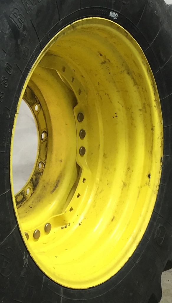 15"W x 30"D Waffle Wheel (Groups of 3 bolts) Rim with 12-Hole Center, John Deere Yellow