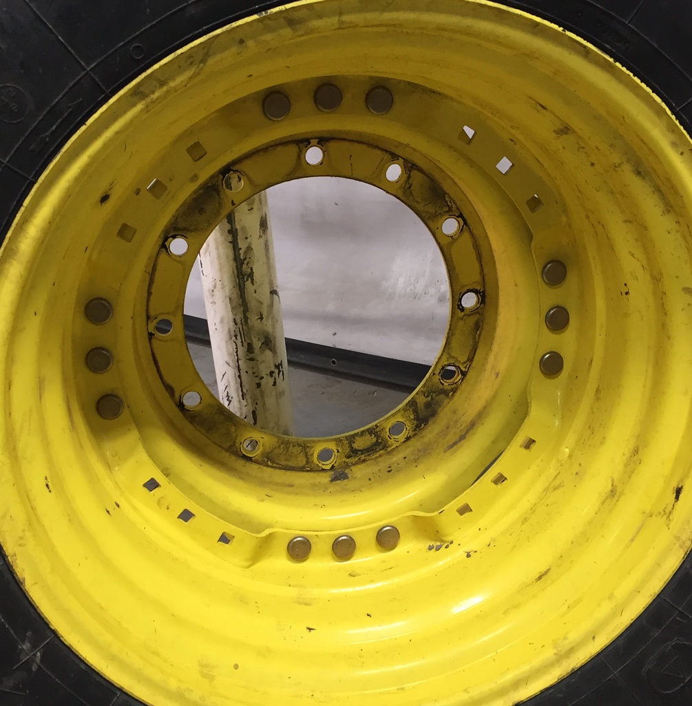 15"W x 30"D Waffle Wheel (Groups of 3 bolts) Rim with 12-Hole Center, John Deere Yellow