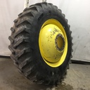 20.8/R42 Firestone Radial All Traction 23 R-1 on John Deere Yellow 10-Hole Dolly Dual 40%