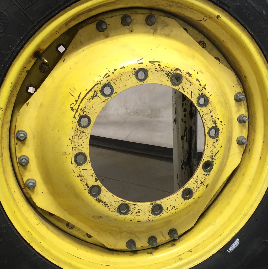 13"W x 34"D Waffle Wheel (Groups of 3 bolts) Rim with 12-Hole Center, John Deere Yellow