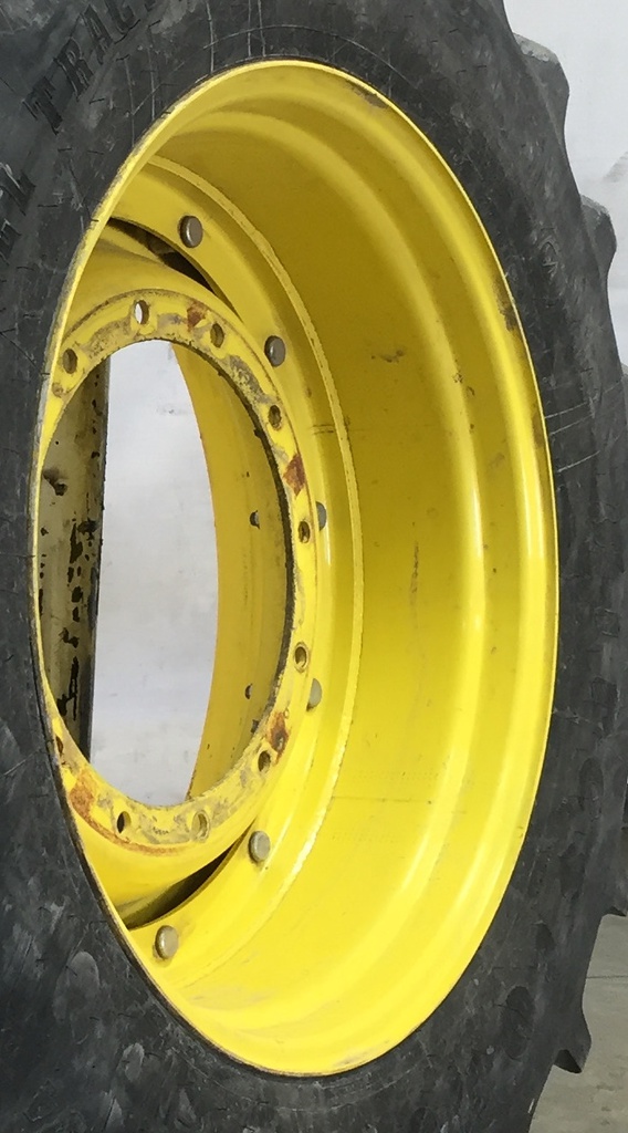 15"W x 34"D Stub Disc Rim with 12-Hole Center, John Deere Yellow