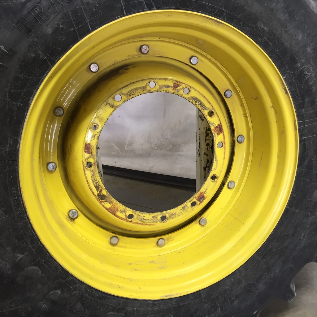 15"W x 34"D Stub Disc Rim with 12-Hole Center, John Deere Yellow