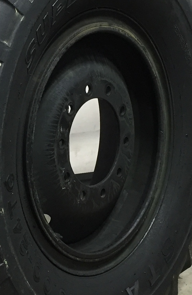 9"W x 24"D, Black 10-Hole OTR Wheel/3-piece