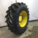 IF 580/80R34 Firestone Radial All Traction DT R-1W on John Deere Yellow 12-Hole Formed Plate 99%