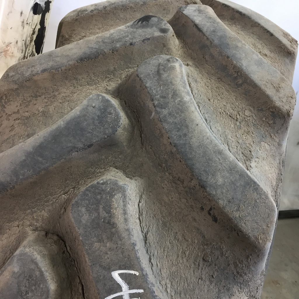 480/70R34 Firestone Radial 9000 R-1W on John Deere Yellow 12-Hole Waffle Wheel (Groups of 3 bolts) 60%