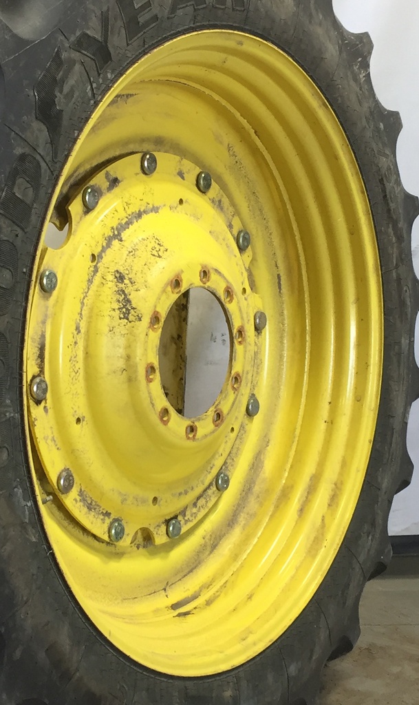 12"W x 50"D Stub Disc Rim with 10-Hole Center, John Deere Yellow