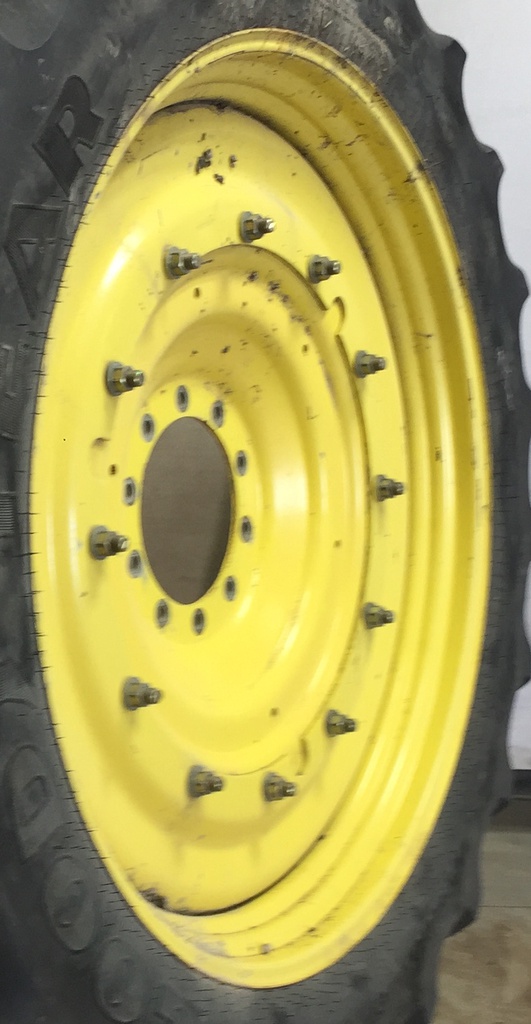 12"W x 50"D Stub Disc Rim with 10-Hole Center, John Deere Yellow