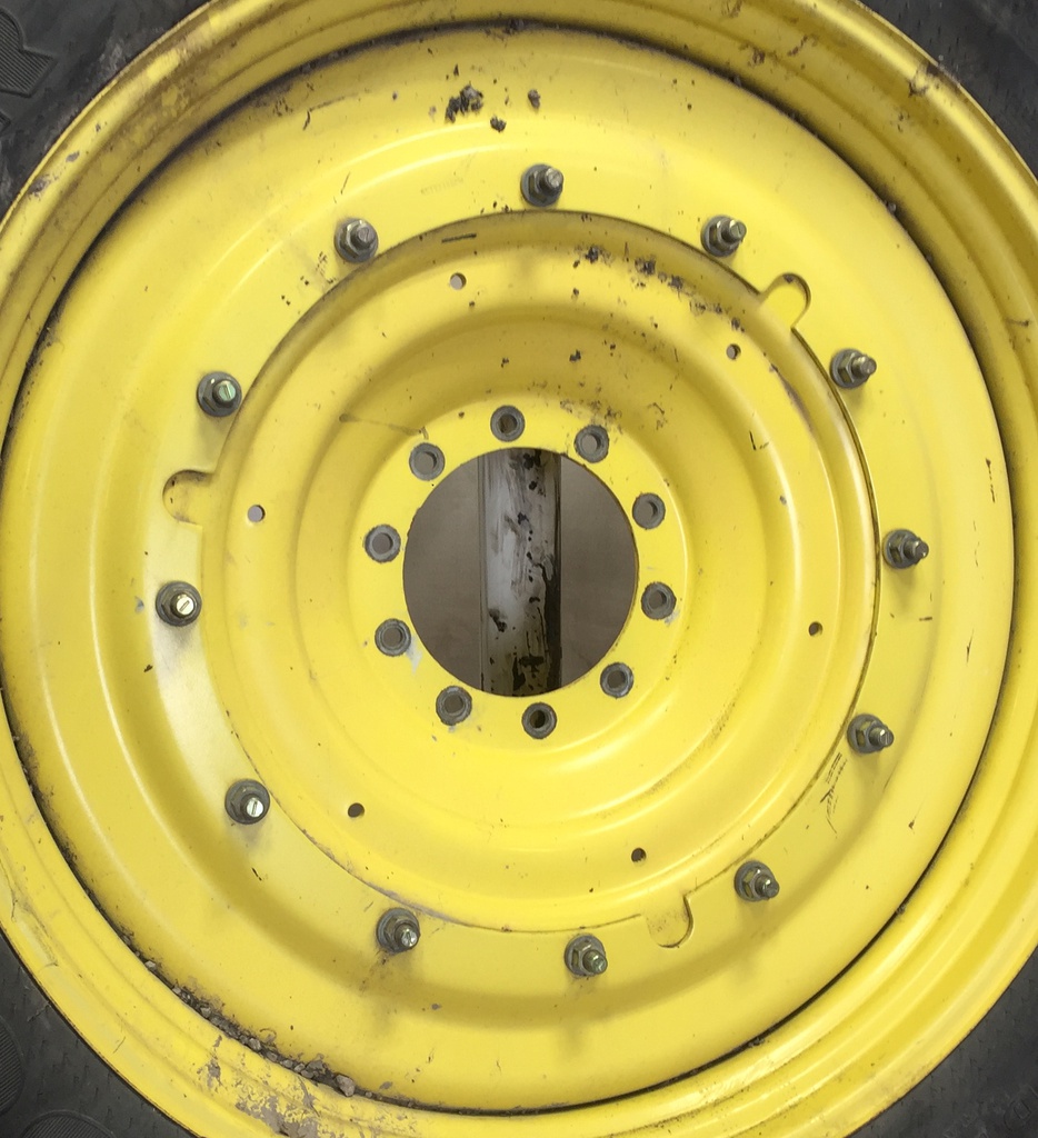 12"W x 50"D Stub Disc Rim with 10-Hole Center, John Deere Yellow