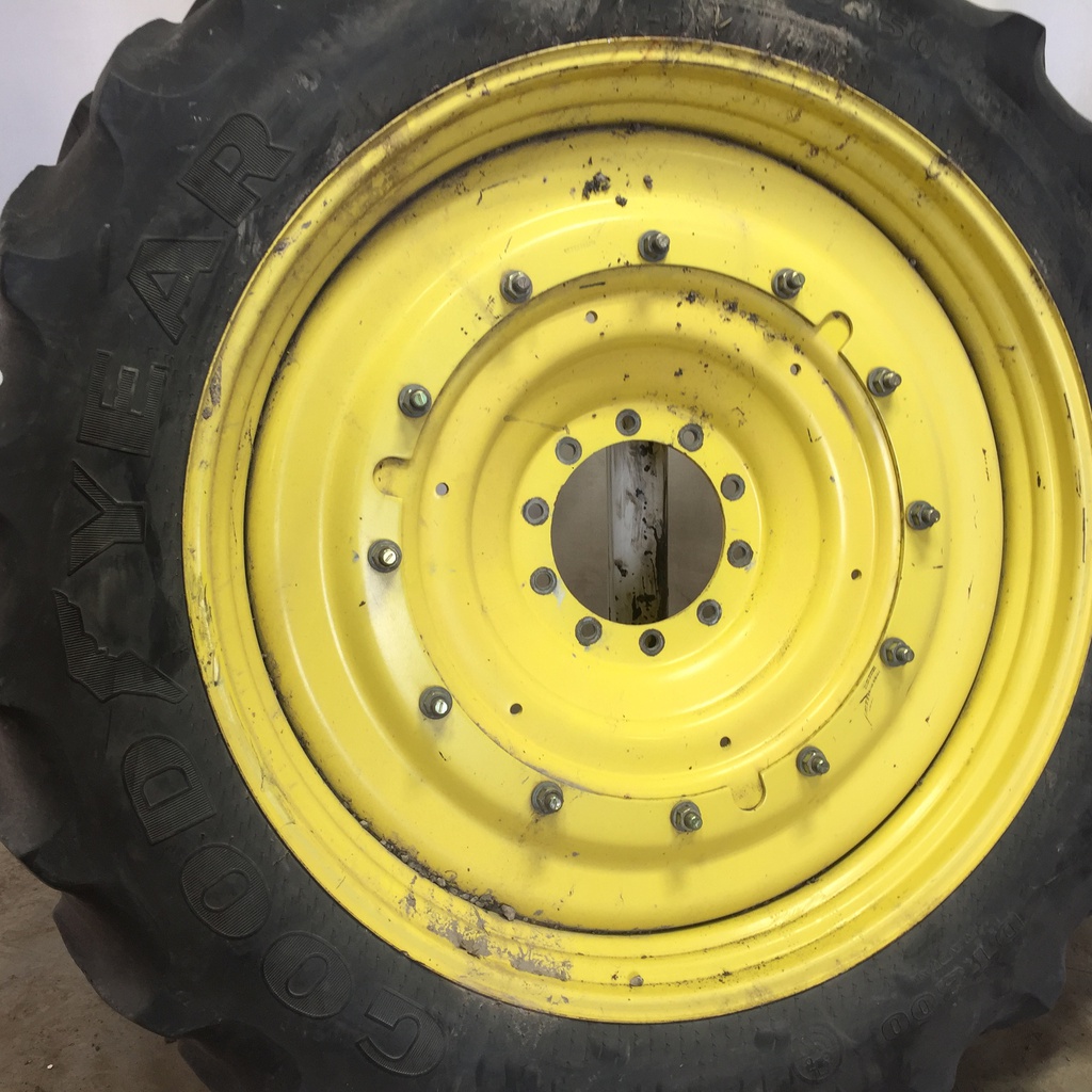 12"W x 50"D Stub Disc Rim with 10-Hole Center, John Deere Yellow