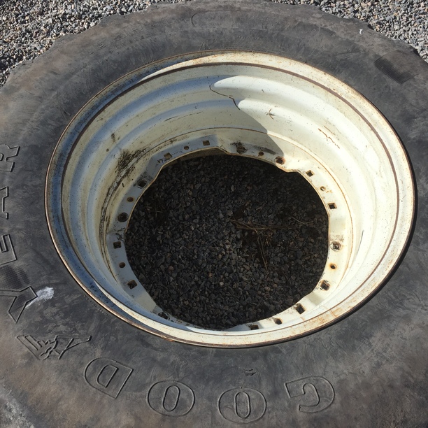 16.9/R30 Goodyear Farm Dyna Torque Radial R-1 on White 8-Hole Waffle Wheel (Groups of 2 bolts) 25%