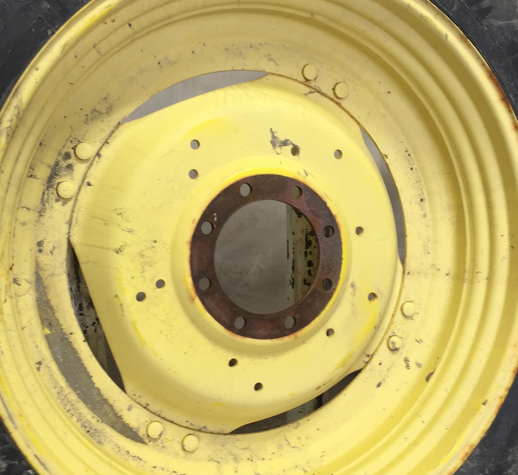 10"W x 42"D Stub Disc (groups of 2 bolts) Rim with 8-Hole Center, John Deere Yellow