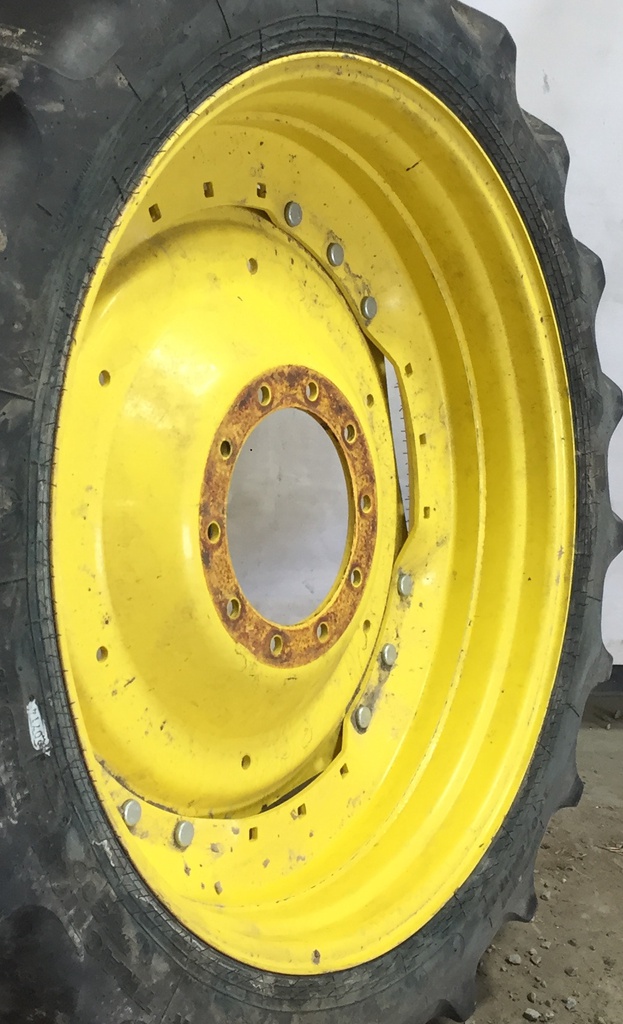 10"W x 42"D Waffle Wheel (Groups of 3 bolts) Rim with 10-Hole Center, John Deere Yellow