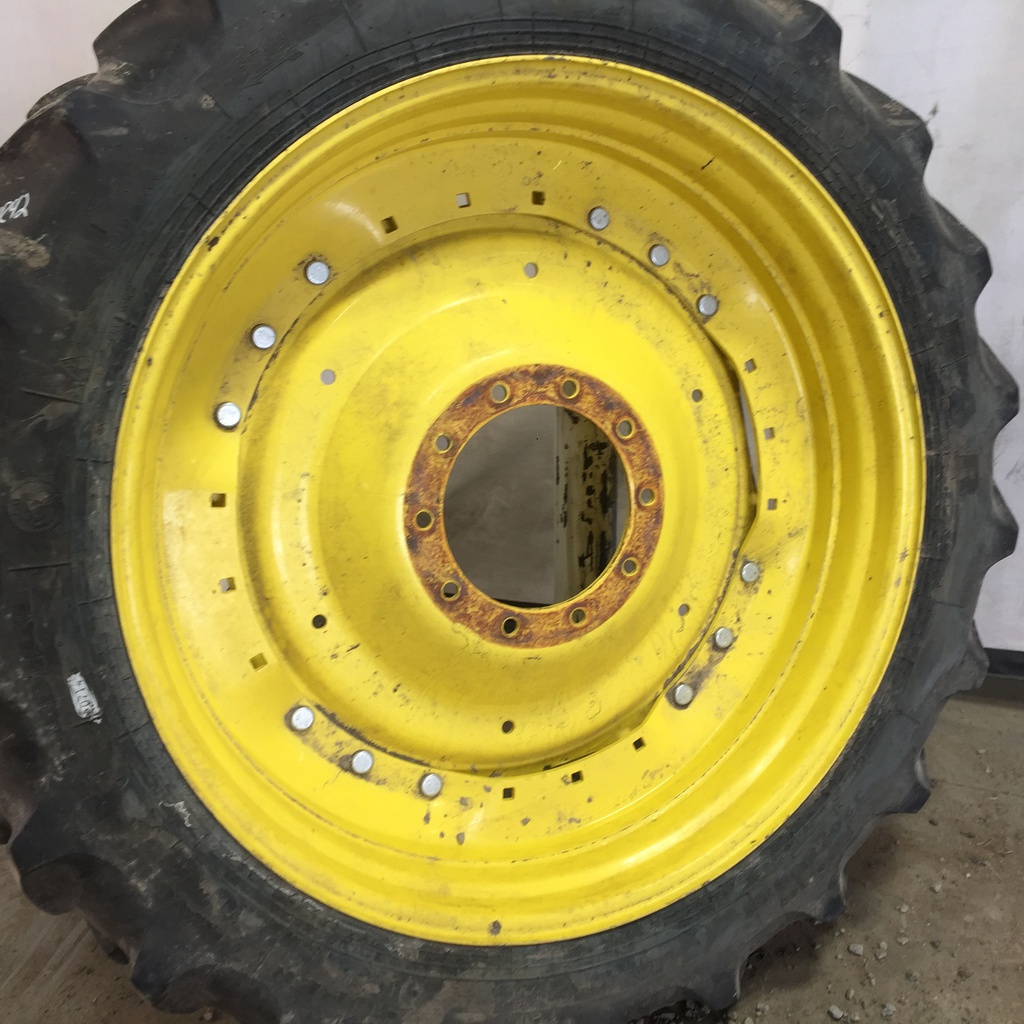 10"W x 42"D Waffle Wheel (Groups of 3 bolts) Rim with 10-Hole Center, John Deere Yellow